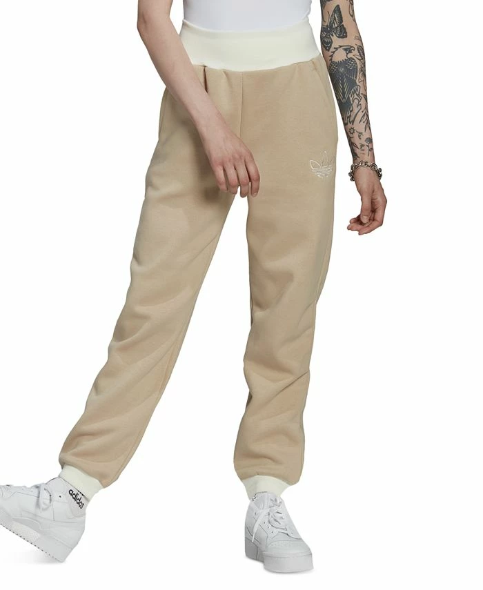 Adidas Women's Cuffed Jogger With Trefoil Graphic Embroidery Pants 1 Adidas Women's Cuffed Jogger With Trefoil Graphic Embroidery Pants