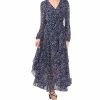 Vince Camuto Women's V-Neck Long Sleeve Dress