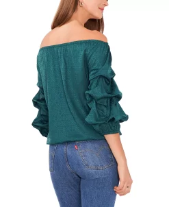 Vince Camuto Women's Off Shoulder Bubble Sleeve Jacquard Top -Anne Klein Sales Store 22902434 fpx