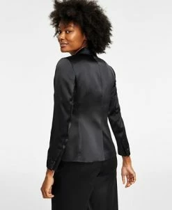 Anne Klein Women's Satin One-Button Peak-Lapel Jacket -Anne Klein Sales Store 22905445 fpx