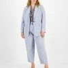 Bar III Plus Size Bow-Tie Blouse, Crepe Blazer & Pants, Created For Macy's