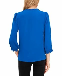 CeCe Women's Ruffled Button-Front Elbow Sleeve Blouse -Anne Klein Sales Store 22916135 fpx