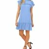 CeCe Ruffled Mock-Neck Dress