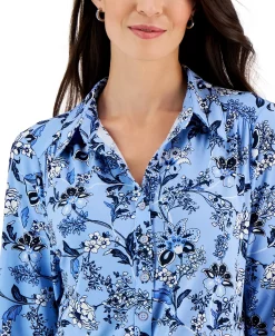 Charter Club Women's Floral Paisley Polo Top, Created For Macy's -Anne Klein Sales Store 22916285 fpx