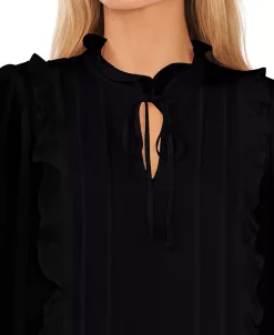 CeCe Women's Ruffled Pintucked Blouson-Sleeve Blouse 11 CeCe Women's Ruffled Pintucked Blouson-Sleeve Blouse -Anne Klein Sales Store 22916309 fpx