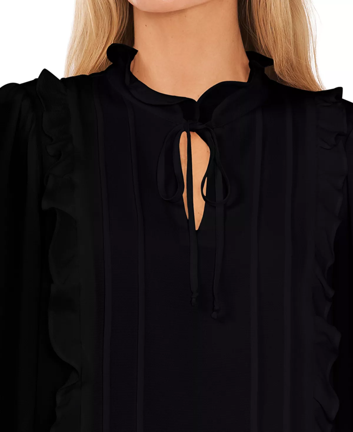 CeCe Women's Ruffled Pintucked Blouson-Sleeve Blouse 6 CeCe Women's Ruffled Pintucked Blouson-Sleeve Blouse - Image 6