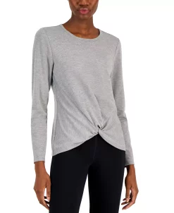 ID Ideology Women's Long-Sleeve Twist-Front Top, Created For Macys -Anne Klein Sales Store 22923000 fpx