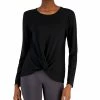 ID Ideology Women's Long-Sleeve Twist-Front Top, Created For Macys