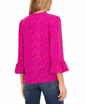 CeCe Women's Floral-Print Ruffled 3/4-Sleeve Blouse 2 CeCe Women's Floral-Print Ruffled 3/4-Sleeve Blouse - Image 2