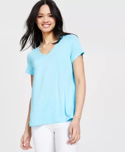 ID Ideology Women's V-Neck T-Shirt, Created For Macy's -Anne Klein Sales Store 22928199 fpx