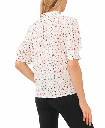 CeCe Women's Floral-Print Puff-Sleeve Tie-Neck Top 2 CeCe Women's Floral-Print Puff-Sleeve Tie-Neck Top - Image 2