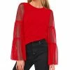 Vince Camuto Women's Mesh Bell-Sleeve Top