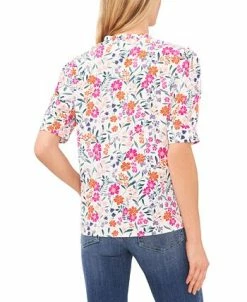 CeCe Women's Floral-Print Tie-Neck Puff-Sleeve Top 6 CeCe Women's Floral-Print Tie-Neck Puff-Sleeve Top -Anne Klein Sales Store 22948158 fpx