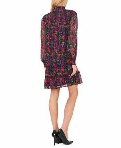 CeCe Women's Floral-Print Smocked Blouson-Sleeve Shift Dress -Anne Klein Sales Store 22948267 fpx