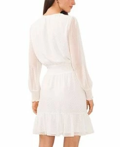 Vince Camuto Women's Long Sleeve Cross Front Dress With Ruffle Hem -Anne Klein Sales Store 22951368 fpx