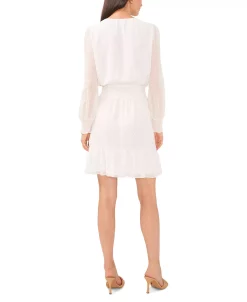 Vince Camuto Women's Long Sleeve Cross Front Dress With Ruffle Hem -Anne Klein Sales Store 22951370 fpx