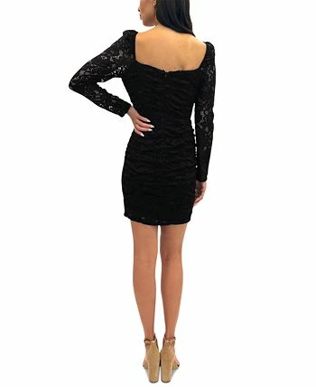 Sam Edelman Women's Ruched Long-Sleeve Lace Mini Dress 2 Sam Edelman Women's Ruched Long-Sleeve Lace Mini Dress - Image 2