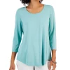 JM Collection 3/4-Sleeve Solid Tunic Top, Created For Macy's
