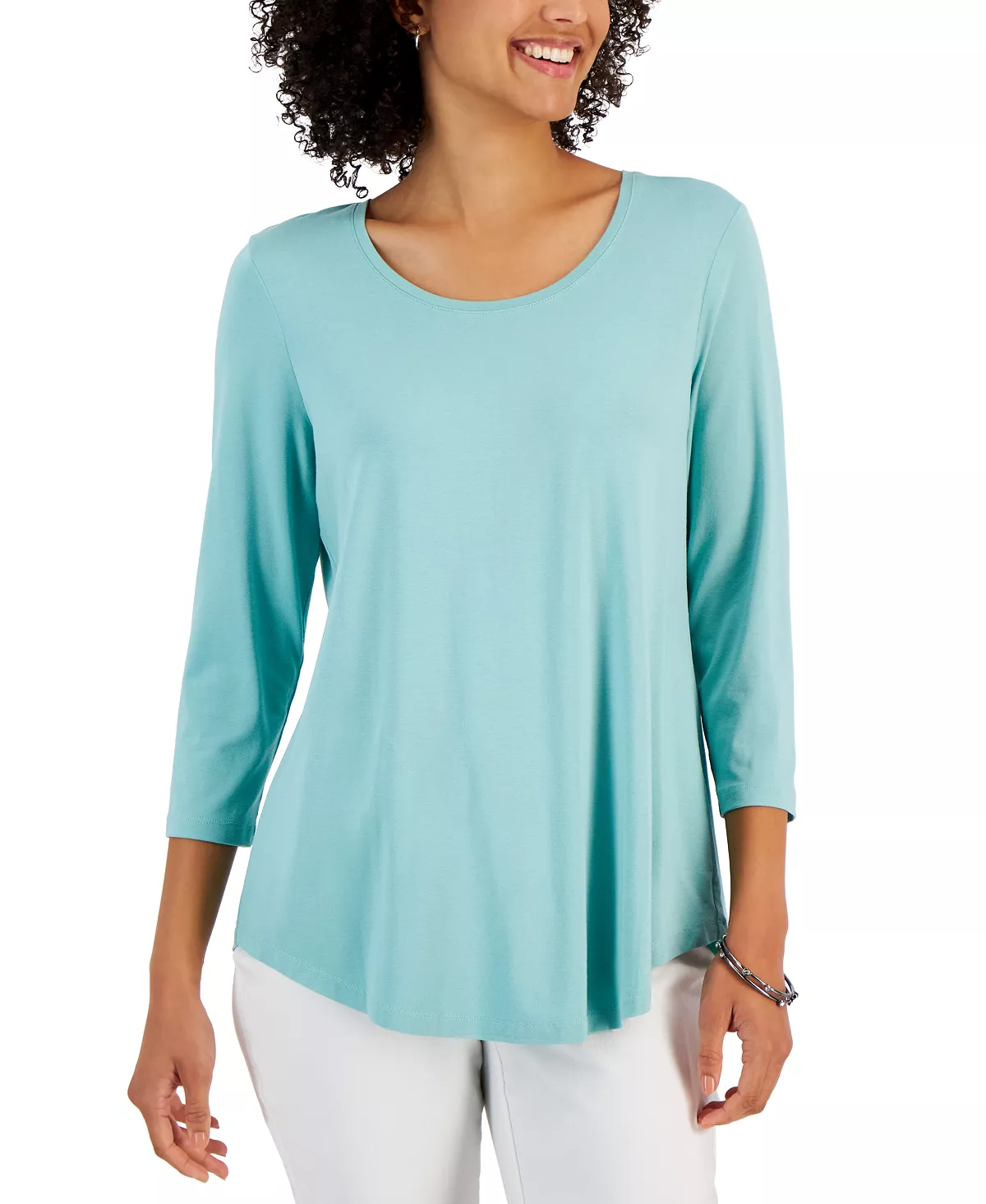 JM Collection 3/4-Sleeve Solid Tunic Top, Created For Macy's 1 JM Collection 3/4-Sleeve Solid Tunic Top, Created For Macy's
