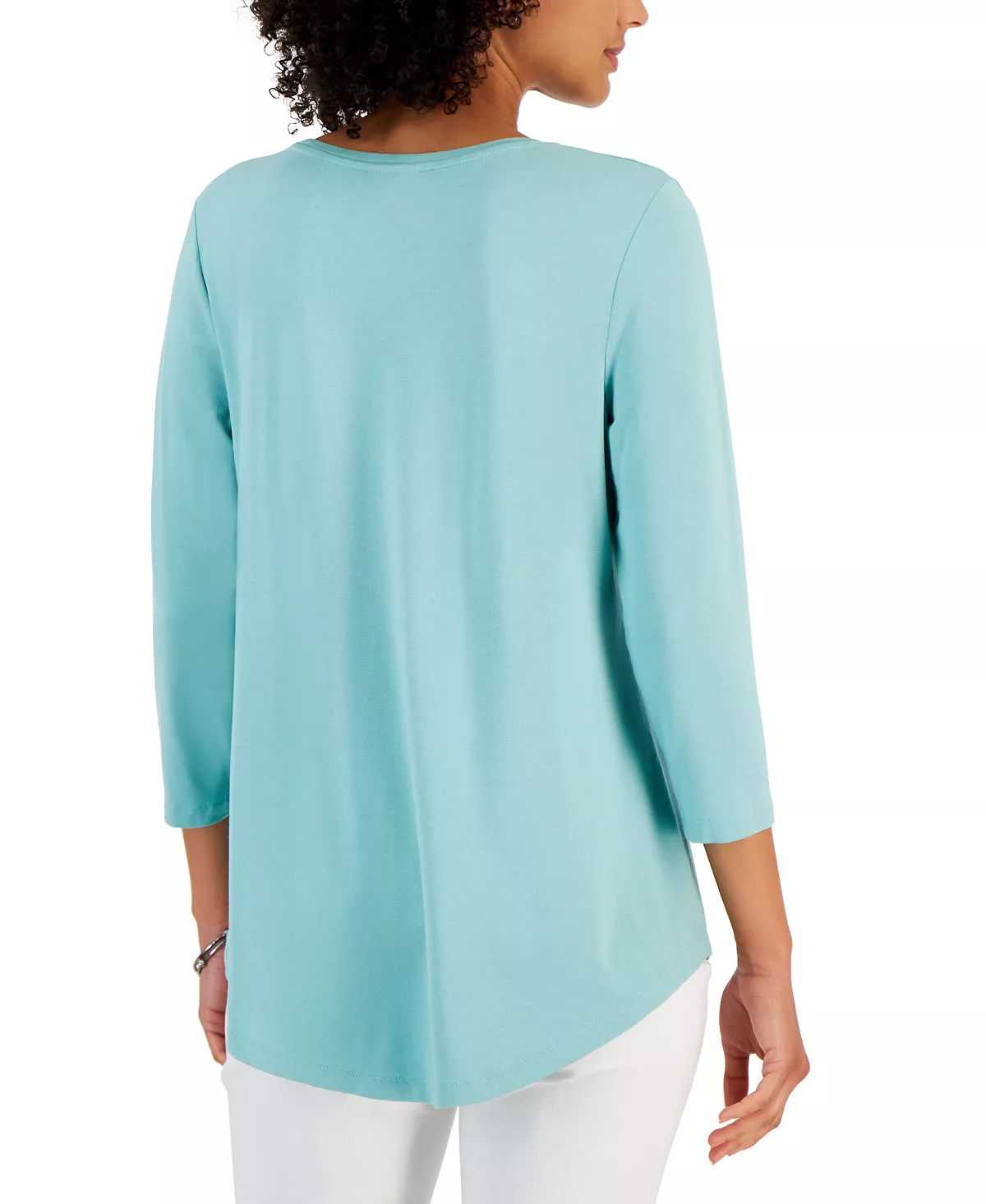 JM Collection 3/4-Sleeve Solid Tunic Top, Created For Macy's 3 JM Collection 3/4-Sleeve Solid Tunic Top, Created For Macy's - Image 3