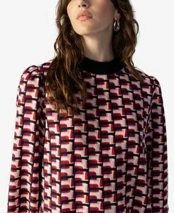 Sanctuary Women's Mixed-Media Mock Neck Long-Sleeve Top -Anne Klein Sales Store 22978774 fpx