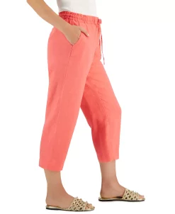 Charter Club Women's Linen Capri Tie-Waist Pants, Created For Macy's -Anne Klein Sales Store 22978986 fpx