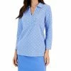 Charter Club Women's Foulard Pleated Polo Top, Created For Macy's