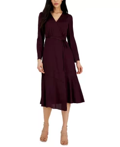 INC International Concepts Women's V-Neck Faux-Wrap Dress, Created For Macy's -Anne Klein Sales Store 22980343 fpx