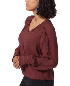 Sam Edelman Women's Varick Hammered-Satin Smocked-Cuff Tie-Neck Blouse 8 Sam Edelman Women's Varick Hammered-Satin Smocked-Cuff Tie-Neck Blouse -Anne Klein Sales Store 22980927 fpx