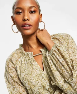 INC International Concepts Women's Metallic-Striped Chiffon Minidress, Created For Macy's -Anne Klein Sales Store 22981651 fpx