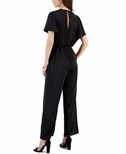 INC International Concepts Women's V-Neck Flutter-Sleeve Jumpsuit, Created For Macy's -Anne Klein Sales Store 22981688 fpx