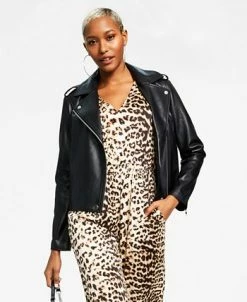 INC International Concepts Women's Faux-Leather Jacket, Created For Macy's -Anne Klein Sales Store 22982037 fpx