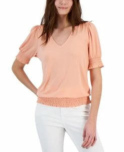 INC International Concepts Smocked-Trim Top, Created For Macy's