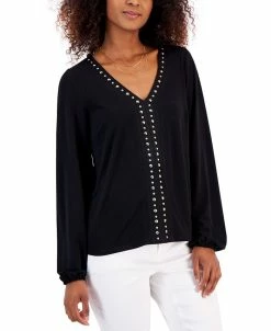 INC International Concepts Women's Studded Top, Created For Macy's