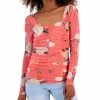 INC International Concepts Women's Ruched Printed Top, Created For Macy's