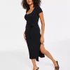 Bar III Women's Ribbed Short-Sleeve Midi Dress, Created For Macy's