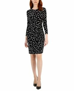 Anne Klein Women's Printed Draped Twist-Front Dress