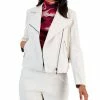 Anne Klein Women's Faux-Leather Zip-Front Moto Jacket