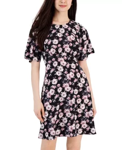 Connected Women's Floral-Print Round-Neck Sheath Dress -Anne Klein Sales Store 22996088 fpx