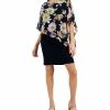 Connected Women's Asymmetrical Cape-Overlay Sheath Dress