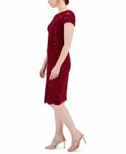 Connected Women's Embellished Lace Short-Sleeve Dress 7 Connected Women's Embellished Lace Short-Sleeve Dress -Anne Klein Sales Store 23019045 fpx