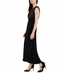 Connected Women's Soutache Lace Cap-Sleeve Faux-Wrap Gown -Anne Klein Sales Store 23019104 fpx