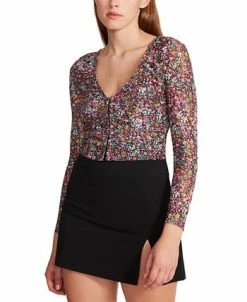 Steve Madden Women's Luna Floral-Print Long-Sleeve Top -Anne Klein Sales Store 23021983 fpx