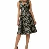 Adrianna Papell Women's Keyhole Metallic Jacquard Dress