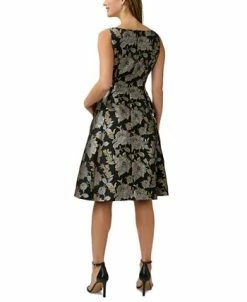 Adrianna Papell Women's Keyhole Metallic Jacquard Dress -Anne Klein Sales Store 23021995 fpx