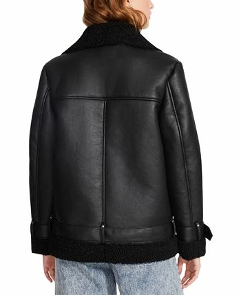 Steve Madden Women's Quinn Faux Leather Lined Moto Jacket 2 Steve Madden Women's Quinn Faux Leather Lined Moto Jacket - Image 2