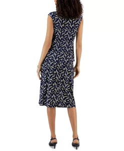 Kasper Women's Floral-Print Twist-Neck Top & Midi Flare Skirt -Anne Klein Sales Store 23023149 fpx