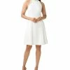 Adrianna Papell Women's Embellished Mock-Neck Fit & Flare Dress
