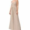 Adrianna Papell Women's Sleeveless V-Neck Twist-Front Gown