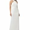 Adrianna Papell Women's Halter-Neck Sleeveless Fitted Gown